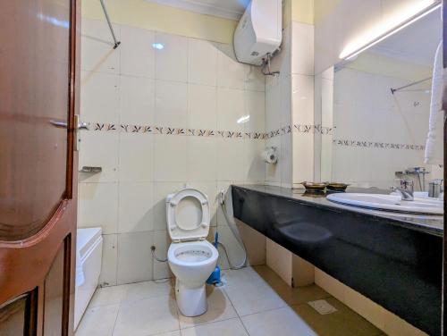 阿鲁沙姆里阿鲁沙酒店的一间带卫生间和水槽的浴室