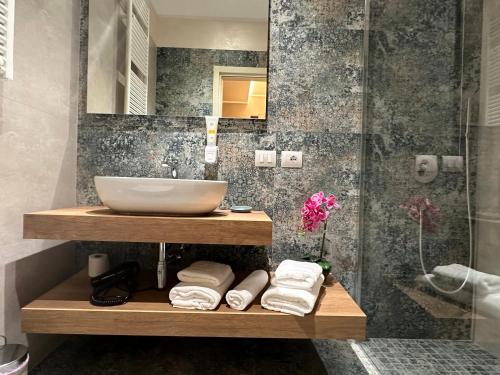 拉迪斯波利ComfortHouse LaVilla的一间带水槽和淋浴的浴室