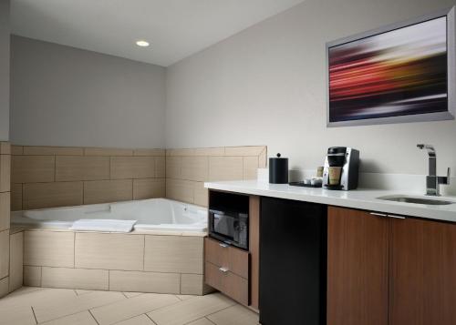 Saint Rose新奥尔良机场智选假日酒店及套房的带浴缸和盥洗盆的浴室
