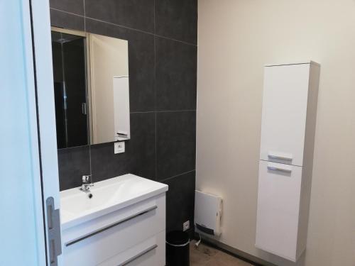 ZottegemNuvola ULTIMO Resort的浴室设有白色水槽和镜子