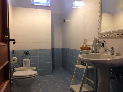 贝瓦尼亚圣彼得Villa San Michele的一间带卫生间和水槽的浴室