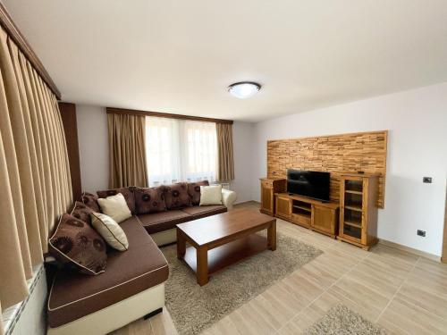 普拉夫Apartments & Rooms Brijest的带沙发和电视的客厅