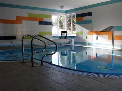 高塔特拉山Rekreačné zariadenie Crocus的一个带游泳池的大型游泳池