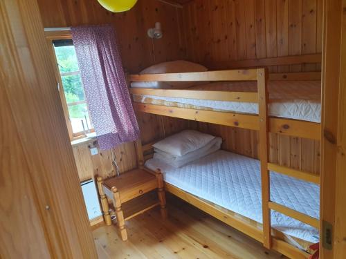 阿尔维卡Villaberg的小屋内设有一间带两张双层床的卧室