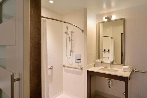 迈阿密科勒尔盖布尔斯福朋喜来登酒店的带淋浴和盥洗盆的浴室