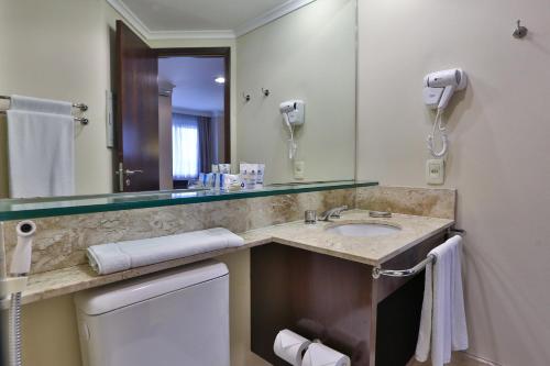 圣保罗Transamerica Prime International Plaza (Paulista)的一间带水槽和镜子的浴室