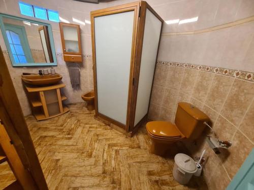 Valdaliga Refugio Finca El Canu的浴室设有棕色的卫生间和水槽。