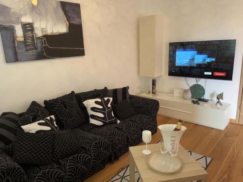 里耶卡Apartman Ines的带沙发和电视的客厅