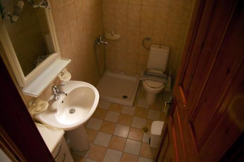 帕尔加Avlonitis Rooms的一间带水槽和卫生间的小浴室