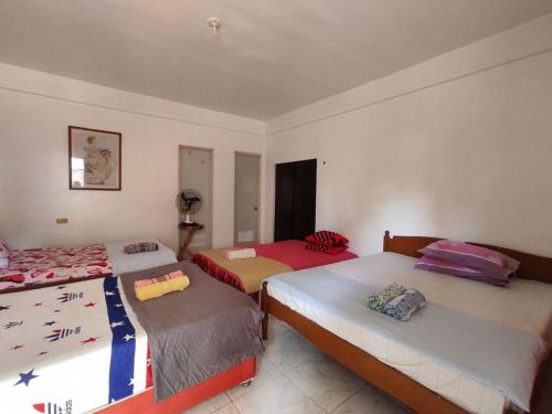 波尔多·格尼拉阿尼努安河滨住宿加早餐旅馆的三分之二客房的两张床