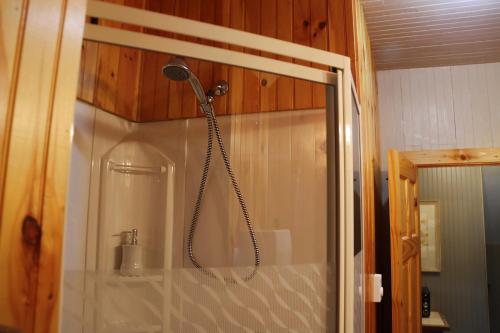 MatapediaChez Casimir的带淋浴喷头的浴室
