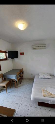 斯塔里格勒Jasna 2的客房设有两张床、一张桌子和一台电视机。