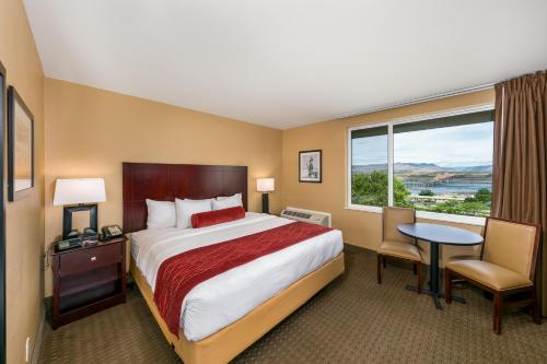 达尔斯赛尔力洛酒店的酒店客房设有一张床和一个大窗户