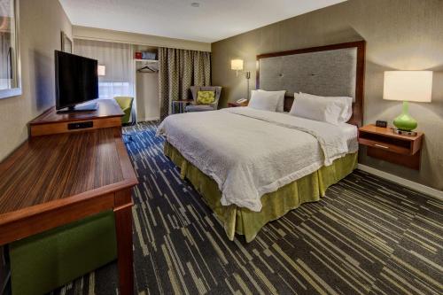 夏洛茨维尔夏洛茨维尔汉普顿酒店的配有一张床和一台平面电视的酒店客房