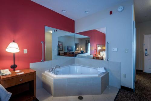 恩特普赖斯恩特普赖斯汉普顿酒店的一间带大浴缸及大镜子的浴室