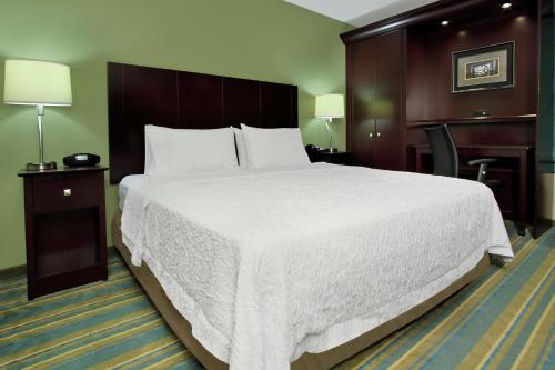黑格斯敦黑格斯敦希尔顿恒庭酒店的一张大白色的床,位于酒店客房内