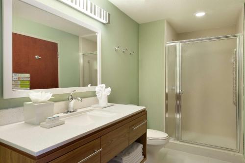 佛罗里达市佛罗里达城希尔顿欣庭套房酒店的一间带水槽和淋浴的浴室