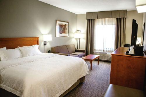 米切尔米切尔汉普顿酒店的配有一张床和一把椅子的酒店客房
