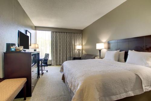 罗拉罗拉汉普顿酒店的酒店客房设有一张大床和一台电视。