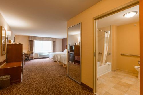 歌珊戈申汉普顿酒店的一间酒店客房 - 带一张床和一间浴室