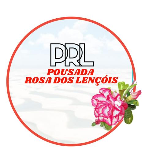 巴雷里尼亚斯POUSADA ROSA DOS LENÇÓIS的一张带有粉红色花的圆标图