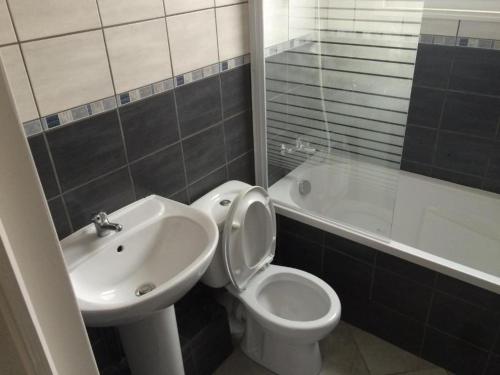 里尔HOMESTAY LILLE的浴室配有白色卫生间和盥洗盆。