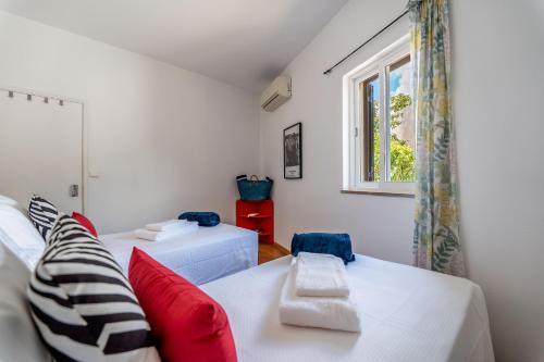卡武埃鲁Villa Oceano by Indigo的一间带两张床和窗户的客厅
