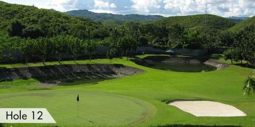 宿务Mivesa Garden Residences的高尔夫球场,在绿色的场地上设有洞