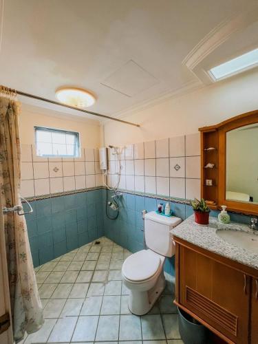 哥打京那巴鲁Shangri-La Heights Homestay的一间带卫生间和水槽的浴室