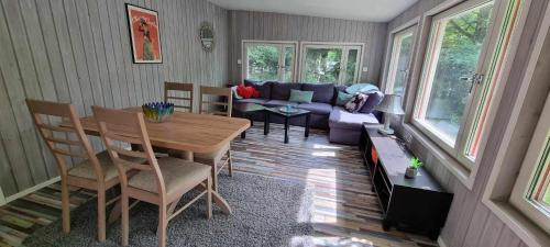 阿灵索斯Lygnareds Camping的客厅配有桌子和沙发