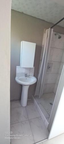 UmzintoDlanduna GUEST House的浴室配有卫生间、盥洗盆和淋浴。