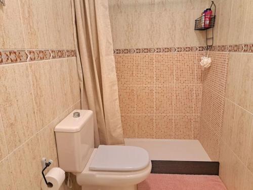 San AndrésLas Teresitas Apartment的浴室配有白色卫生间和淋浴。