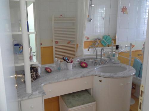 伊塞尔尼亚阿尔巴住宿加早餐旅馆的一间带水槽和镜子的浴室