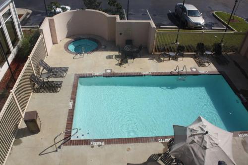 珀尔杰克逊/佩尔希尔顿花园酒店的享有酒店游泳池的顶部景色