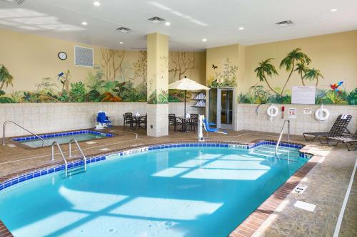 曼凯托曼凯托市中心希尔顿花园酒店的和酒店同住一间酒店客房的游泳池