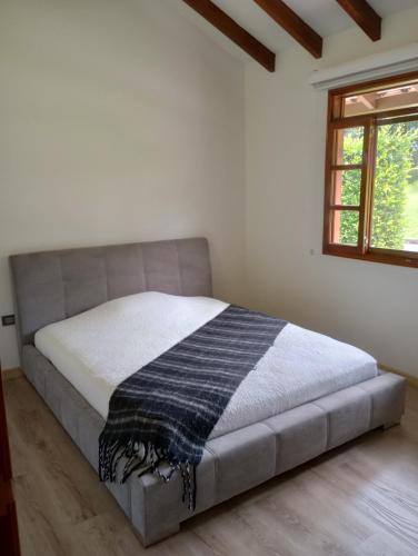佩雷拉Habitación tranquila en casa campestre的白色客房的一张床位,设有窗户