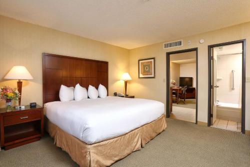 土桑图森机场套房酒店的酒店客房设有一张大床和一间浴室。