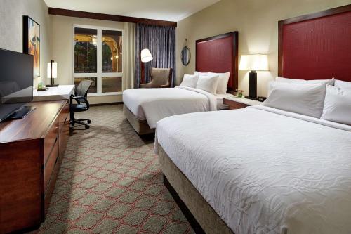 圣地亚哥圣地亚哥老城区/海洋世界区希尔顿花园酒店的酒店客房设有两张床和一台平面电视。