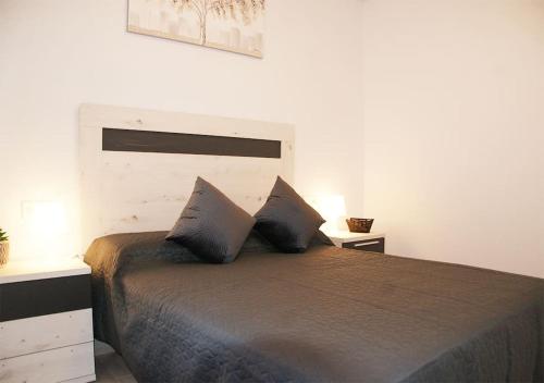 奥里韦拉Apartamento frente la playa Cala Capitan, Orihuela Costa的一间卧室配有一张带两个枕头的床