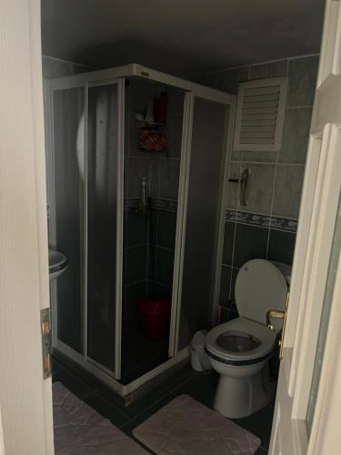 安塔利亚Deniz Gören Geniş Aile İçin Uygun Daire的一间带卫生间和淋浴的浴室