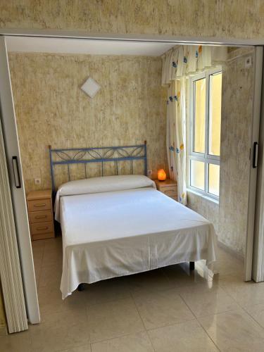 阿尔加罗沃Apartamento BuenasVistas的一间卧室设有一张床和一个窗口