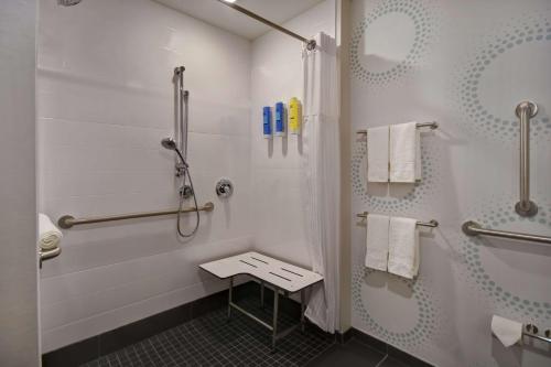 隆娜特里Tru By Hilton Denver South Park Meadows, Co的带淋浴和盥洗盆的浴室
