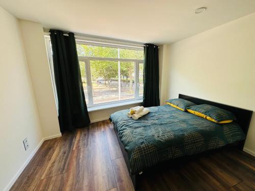 乌得勒支Sunshine B&B的一间卧室设有一张床和一个大窗户