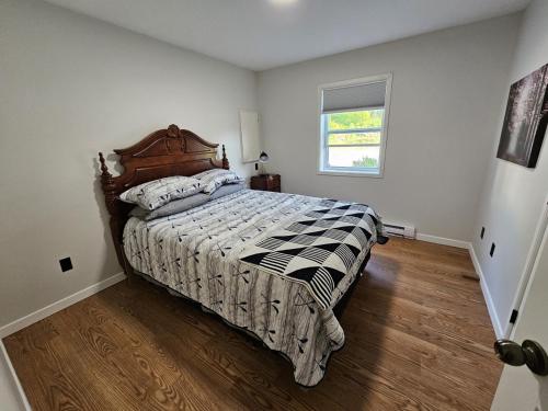 圣约翰Douglas Lake Paradise B的一间卧室设有一张床和一个窗口