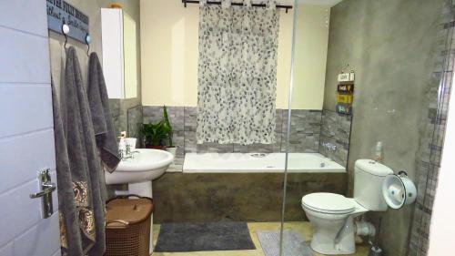 帕尔Sonvanger 2的浴室配有卫生间、盥洗盆和淋浴。