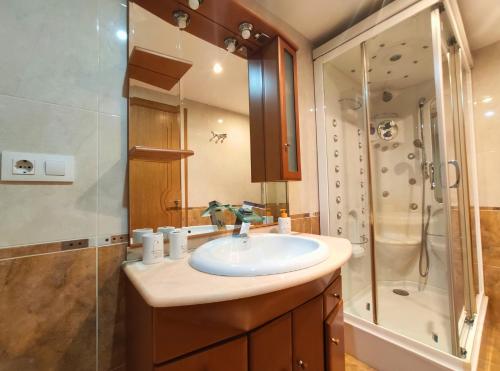 萨里亚Casa-Nova 2的一间带水槽和淋浴的浴室