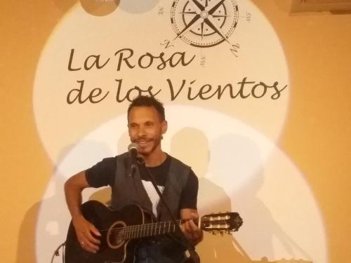 加的斯Rosa de los Vientos的手指前弹吉他的人