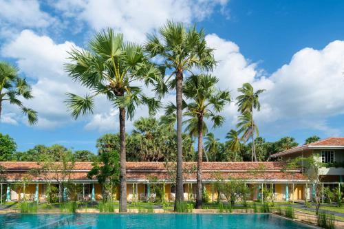 亭可马里Palmera Eco Resorts Nilaveli的棕榈树别墅和游泳池