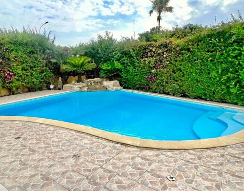 阿依纳帕Villa Victoria Ayia Napa的院子里的大型蓝色游泳池