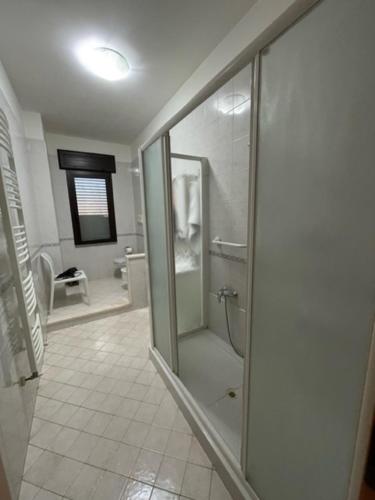 蒙德拉戈内Casa San Francesco的一间带步入式淋浴间和卫生间的浴室